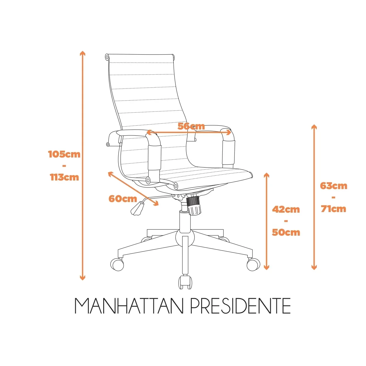 Cadeira Esteirinha Presidente Giratória Estofada com Rodízios Espresso Móveis - 3