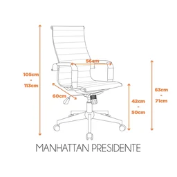 Cadeira Escritório Presidente Esteirinha Corino Manhattan - 6