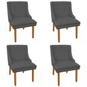 Ver imagem 1 de Kit 4 Cadeiras de Jantar Suede Grafite Pés Palito