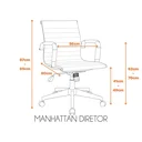 Ver imagem 5 de Cadeira Escritório Diretor Esteirinha Corino Manhattan Bege