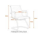 Ver imagem 5 de Cadeira Escritório Interlocutor Fixa Esteirinha Corino Manhattan Espresso Móveis Preto