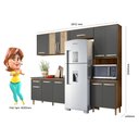 Ver imagem 3 de Cozinha Compacta Manu C/ Porta de Vidro + Balcão Manu com Tampo 120 Cm Carvalho/chumbo