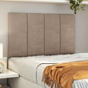 Ver imagem 2 de Cabeceira Solteiro Mdf/mdp Estofada Suede 0,90 Bege