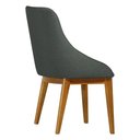 Ver imagem 4 de Kit 6 Cadeiras de Jantar Estofada Elisa Anatômica Linho Chumbo Base Madeira Maciça Mel