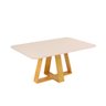 Mesa de Jantar Retangular Tampo Chanfrado Curvo 160x90 Dj Móveis Kiara Cedro Off White - 2