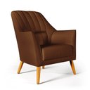 Ver imagem 2 de Kit 2 Poltronas Orion Bordada com Puff Quasar Courino Marrom Aradecor