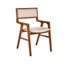 Ver imagem 1 de Cadeira Liz Totalmente Estofada em Madeira para Sala de Jantar Conforto Luxo Design Moderno - Mel