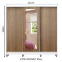 Ver imagem 4 de Guarda-Roupa Casal 100% MDF Madesa Eros 3 Portas de Correr com Espelho com Pés Branco/Rustic Cor:Bra