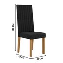 Ver imagem 4 de Kit 4 Cadeiras Laura com Encosto – Tecido Veludo Suede Bordado Estrutura 100% Mdf Mel/preto –