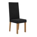 Ver imagem 2 de Kit 4 Cadeiras Laura com Encosto – Tecido Veludo Suede Bordado Estrutura 100% Mdf Mel/preto –