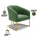 Ver imagem 6 de Poltrona Stella Suede Verde Base Industrial Dourada - D’Rossi