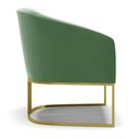 Ver imagem 4 de Poltrona Stella Suede Verde Base Industrial Dourada - D’Rossi