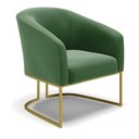 Ver imagem 1 de Poltrona Stella Suede Verde Base Industrial Dourada - D’Rossi