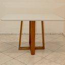 Ver imagem 2 de Conjunto de Mesa de Jantar Pedro com 4 Cadeiras Gênova Veludo Bege
