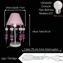 Ver imagem 5 de Abajur Quarto Infantil Decorativo Luminaria Menina Laço Rosa