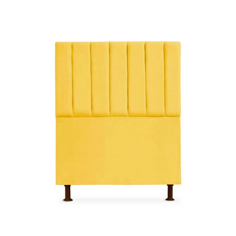Cabeceira Cancun Para Cama Box Solteiro 120cm Suede - Ecotec Decor:Amarelo