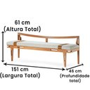 Ver imagem 3 de Banco Los Madeira Ozki 151 Cm Madeira Eucalipto Cedro Tecido Cinza
