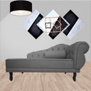 Ver imagem 3 de Recamier Decorativo Divã Larissa Lado Esquerdo Suede Cinza Pés Madeira Ms Decor