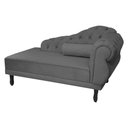 Ver imagem 1 de Recamier Decorativo Divã Larissa Lado Esquerdo Suede Cinza Pés Madeira Ms Decor
