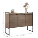 Ver imagem 3 de Buffet 3 Portas Rouxe Affara Industrial MDP 120cm Marrom Plata Móveis