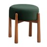 Puff Lotus Luxo Madeira Maciça Tecido Veludo Verde - 1
