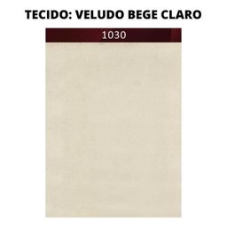 Puff Thor Luxo Madeira Maciça Veludo Bege Claro - 3