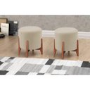 Ver imagem 2 de Puff Thor Luxo Madeira Maciça Veludo Bege Claro