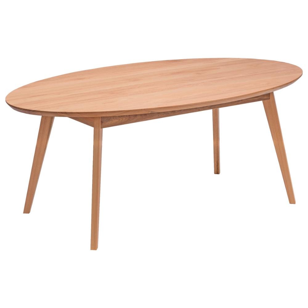 Conjunto Mesa de Jantar Oval Vértice 190cm Natural com 6 Cadeiras Leda em Madeira Maciça - Branco - 2