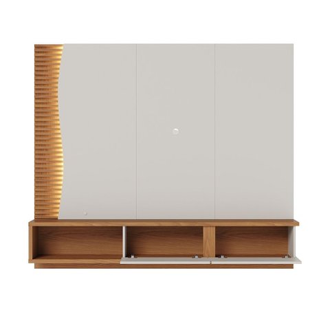 Painel Home Suspenso Egeu para Sala de Tv até 65 Polegadas Off White Matte Freijó Colibri