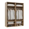 Guarda-Roupa 2 Módulos 4 Portas 6 Prateleiras Frame CabeCasa MadeiraOriginals - 12