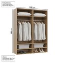 Ver imagem 4 de Guarda-Roupa 2 Módulos 4 Portas 6 Prateleiras Frame CabeCasa MadeiraOriginals
