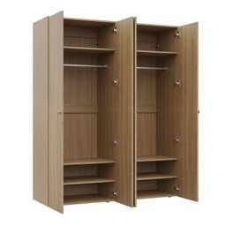 Guarda-roupa 2 Módulos 4 Portas 6 Prateleiras Frame Cabecasa madeiramadeira - 11