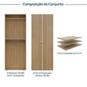 Ver imagem 3 de Guarda-Roupa 2 Módulos 4 Portas 6 Prateleiras Frame CabeCasa MadeiraOriginals