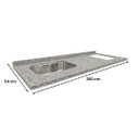 Ver imagem 4 de Pia de Cozinha Granito Corumba 200cm Espaço Cooktop e Cuba: Corumba