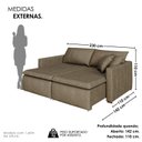 Ver imagem 3 de Sofá Cama Retrátil em Madeira Eucalipto e Veludo 230cm Uruguai