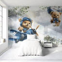 Ver imagem 3 de Papel de Parede Painel Bebê Ursinho Aviador