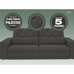 Sofá 3 Lugares Net Royale Assento Retrátil e Reclinável Cinza 2,00M (L) - 4