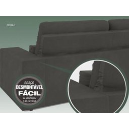 Sofá 3 Lugares Net Royale Assento Retrátil e Reclinável Cinza 2,00M (L) - 8