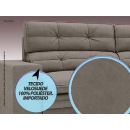 Sofá Pegasus 2,00M Assento Retrátil e Reclinável Velosuede Bege - Netsofás - 3