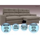 Ver imagem 5 de Sofá Pegasus 2,00M Assento Retrátil e Reclinável Velosuede Bege - Netsofás