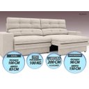 Ver imagem 5 de Sofá Pegasus 2,00M Assento Retrátil e Reclinável Velosuede Areia - Netsofás