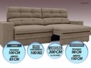 Ver imagem 5 de Sofá Pegasus 2,00M Assento Retrátil e Reclinável Velosuede Capuccino - Netsofás