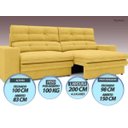 Ver imagem 5 de Sofá Pegasus 2,00M Assento Retrátil e Reclinável Velosuede Canário - NetSofás