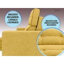 Ver imagem 6 de Sofá Pegasus 2,00M Assento Retrátil e Reclinável Velosuede Canário - NetSofás