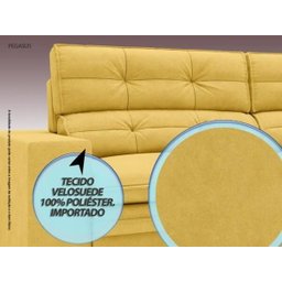 Sofá Pegasus 2,00M Assento Retrátil e Reclinável Velosuede Canário - NetSofás - 3