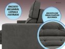 Ver imagem 6 de Sofá Pegasus 2,00M Assento Retrátil e Reclinável Velosuede Cinza - Netsofás