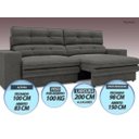 Ver imagem 5 de Sofá Pegasus 2,00M Assento Retrátil e Reclinável Velosuede Cinza - Netsofás