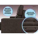 Ver imagem 6 de Sofá Pegasus 2,00M Assento Retrátil e Reclinável Velosuede Chocolate - Netsofás