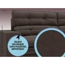 Sofá Pegasus 2,00M Assento Retrátil e Reclinável Velosuede Chocolate - Netsofás - 3