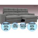 Ver imagem 5 de Sofá Pegasus 2,00M Assento Retrátil e Reclinável Velosuede Grafite - Netsofás